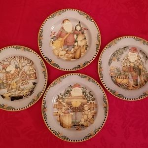 Woodland Santa plates